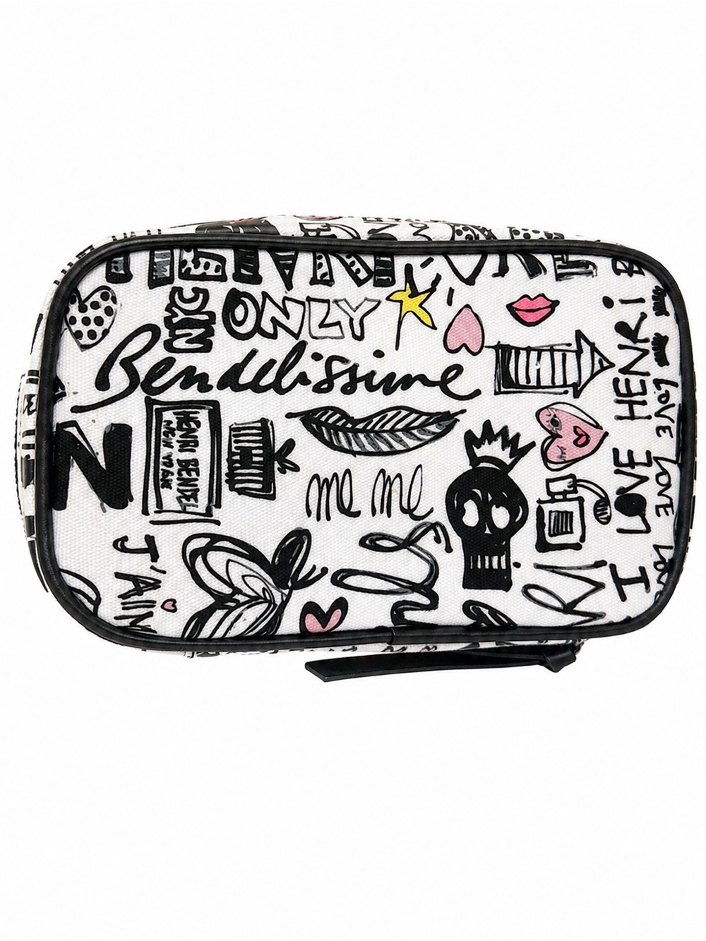 Henri Bendel West 57th Graffiti Print Travel Jewelry Cosmetic Case Zip Pouch - Picture 4 of 6